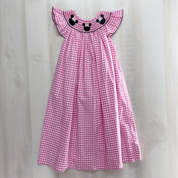 Classic Whimsy Other - CLASSIC WHIMSY girls smocked Disney Minnie Mouse dress pink gingham 5Y cotton